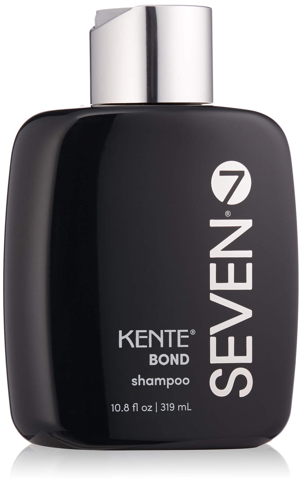 SEVEN KENTE BOND Shampoo bottle front highlights sulfate-free formula for damaged hair.