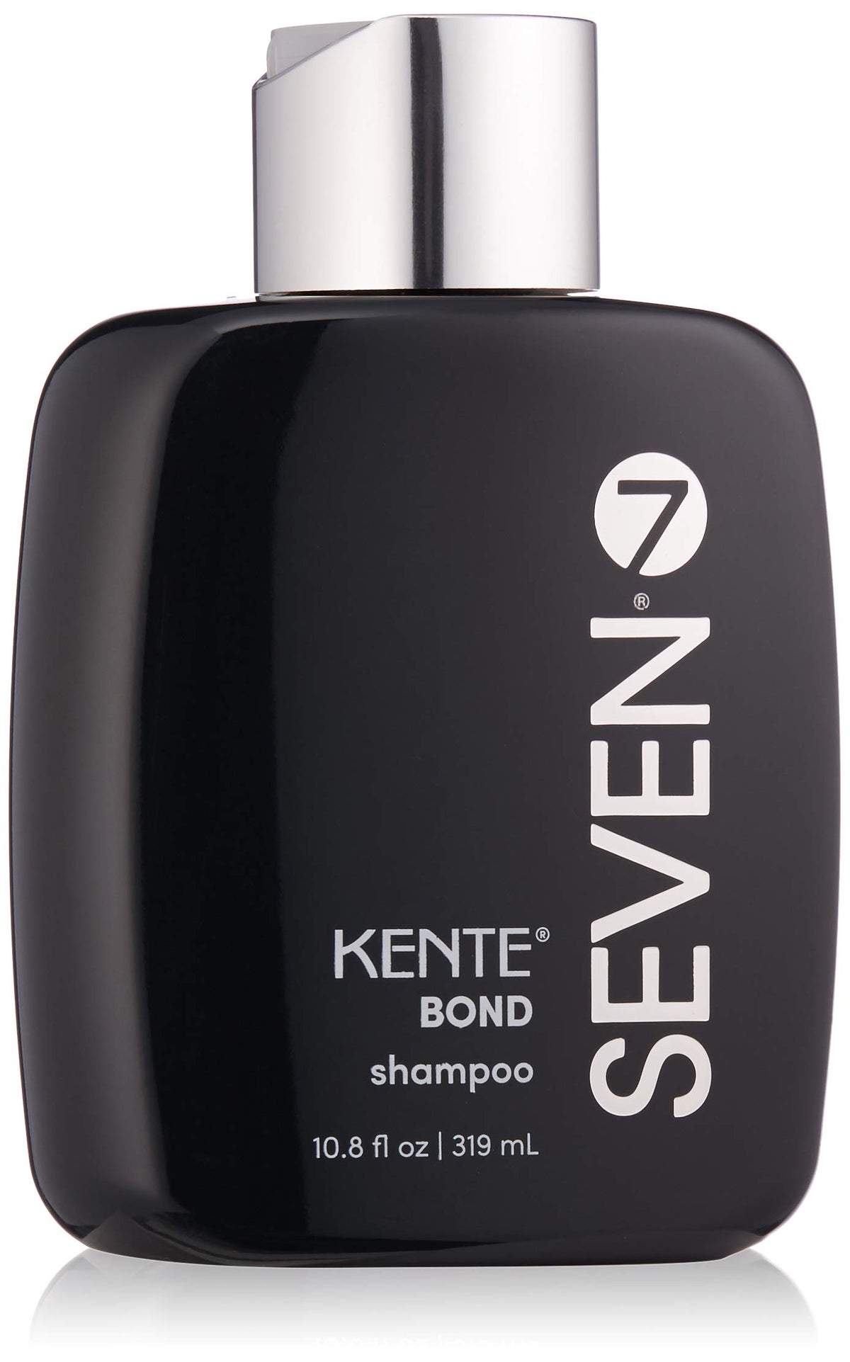 SEVEN KENTE BOND Shampoo bottle front highlights sulfate-free formula for damaged hair.