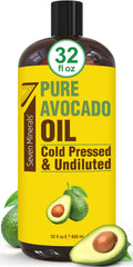 Seven Minerals avocado oil amber bottle pour delivers pure nourishment for hair and skin.