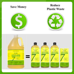 Seven Minerals castile soap with organic oils pour to showcase nourishing blend.