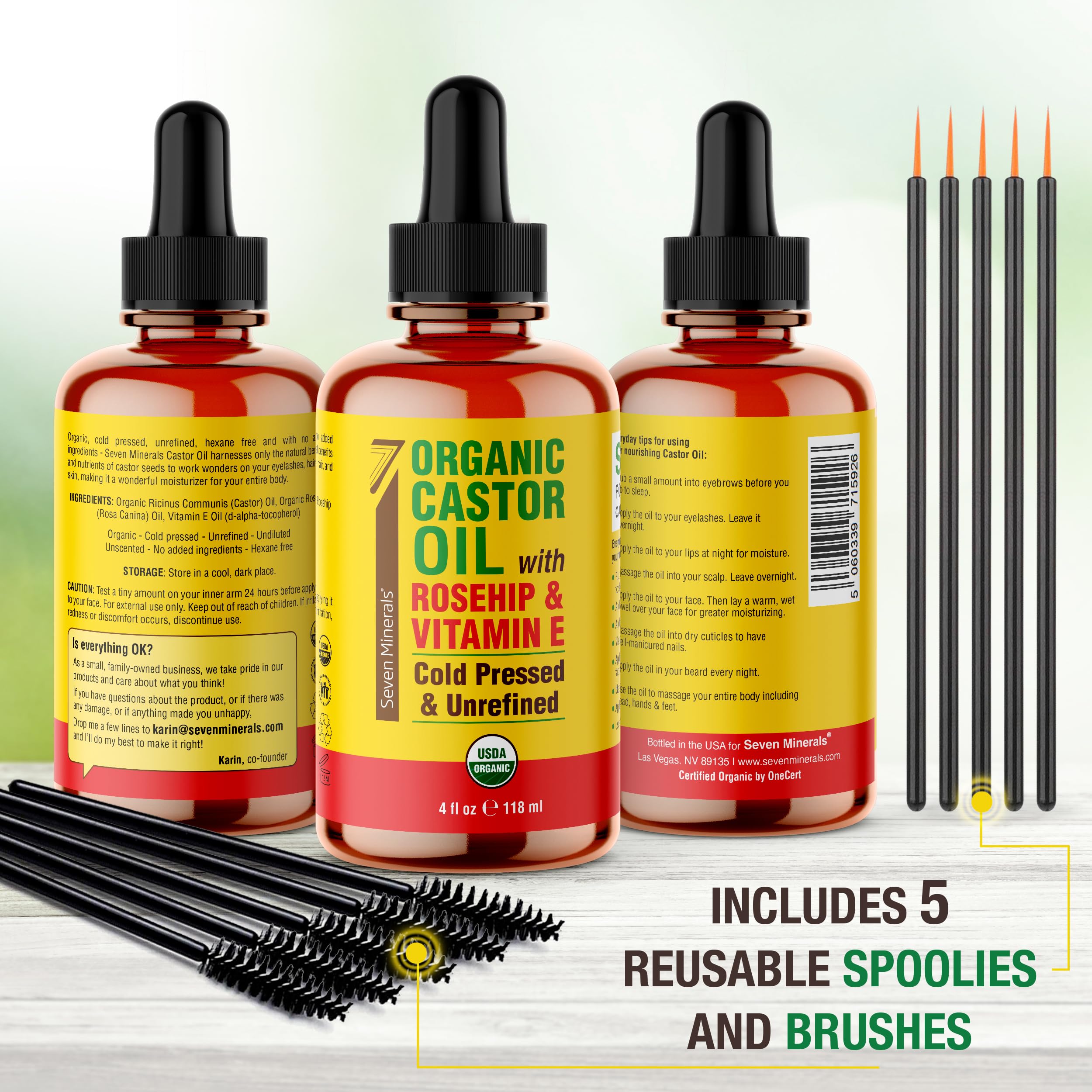 Seven Minerals castor oil on skin for deep hydration and smooth texture.
