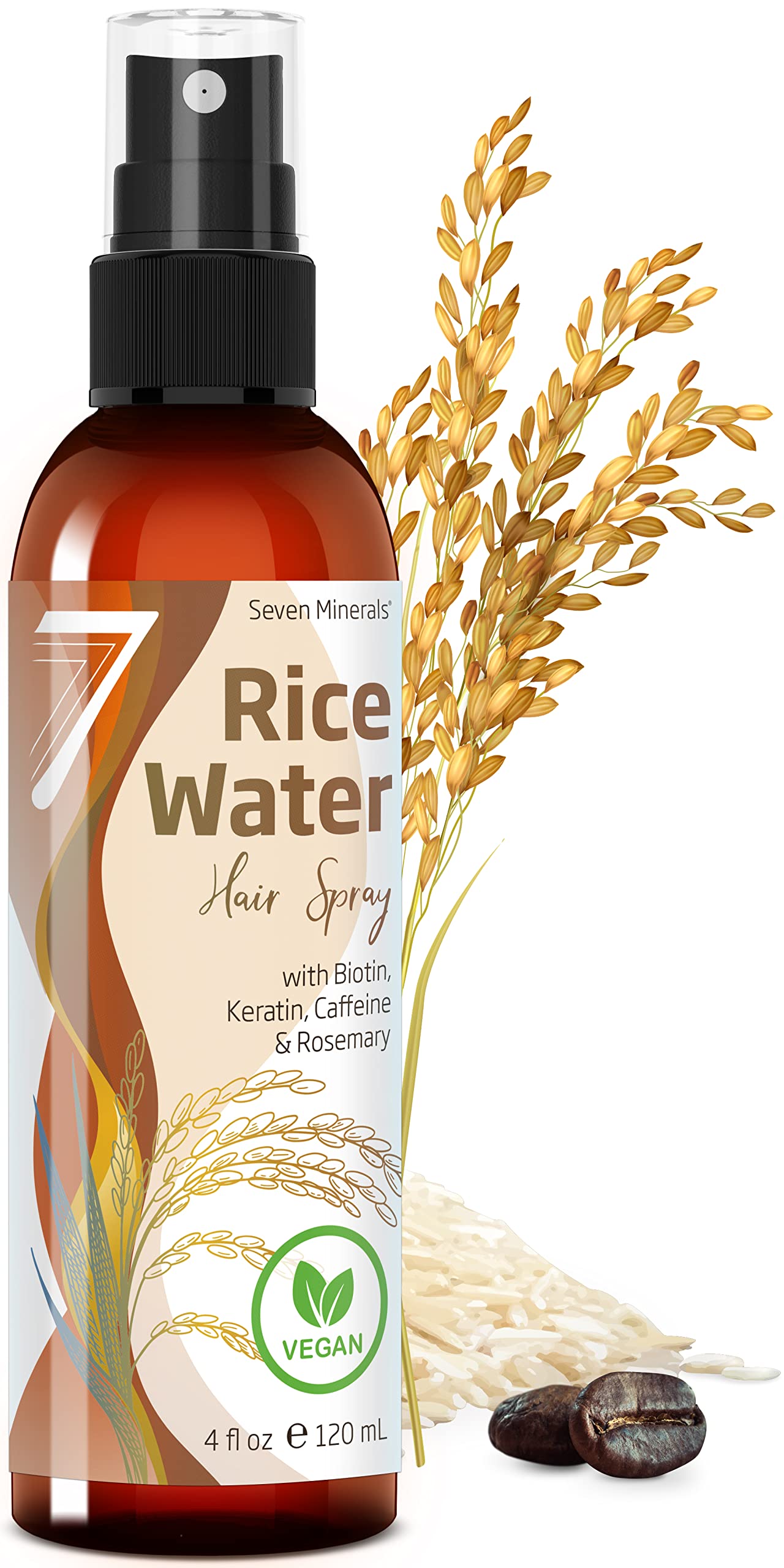 Seven Minerals fermented rice water bottle ready for daily scalp nourishment and growth.