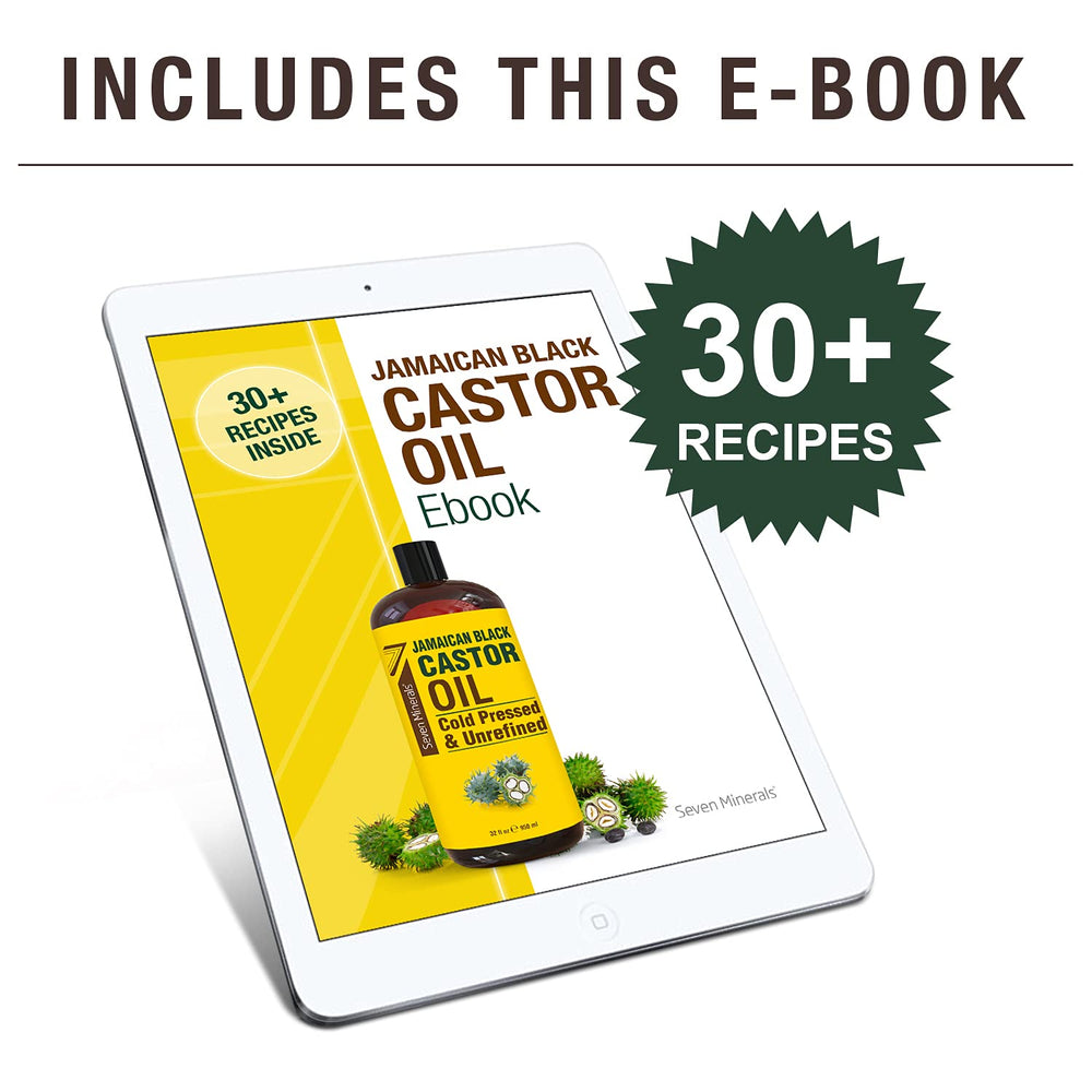 Seven Minerals Jamaican Black Castor Oil for dry skin via gentle massage.