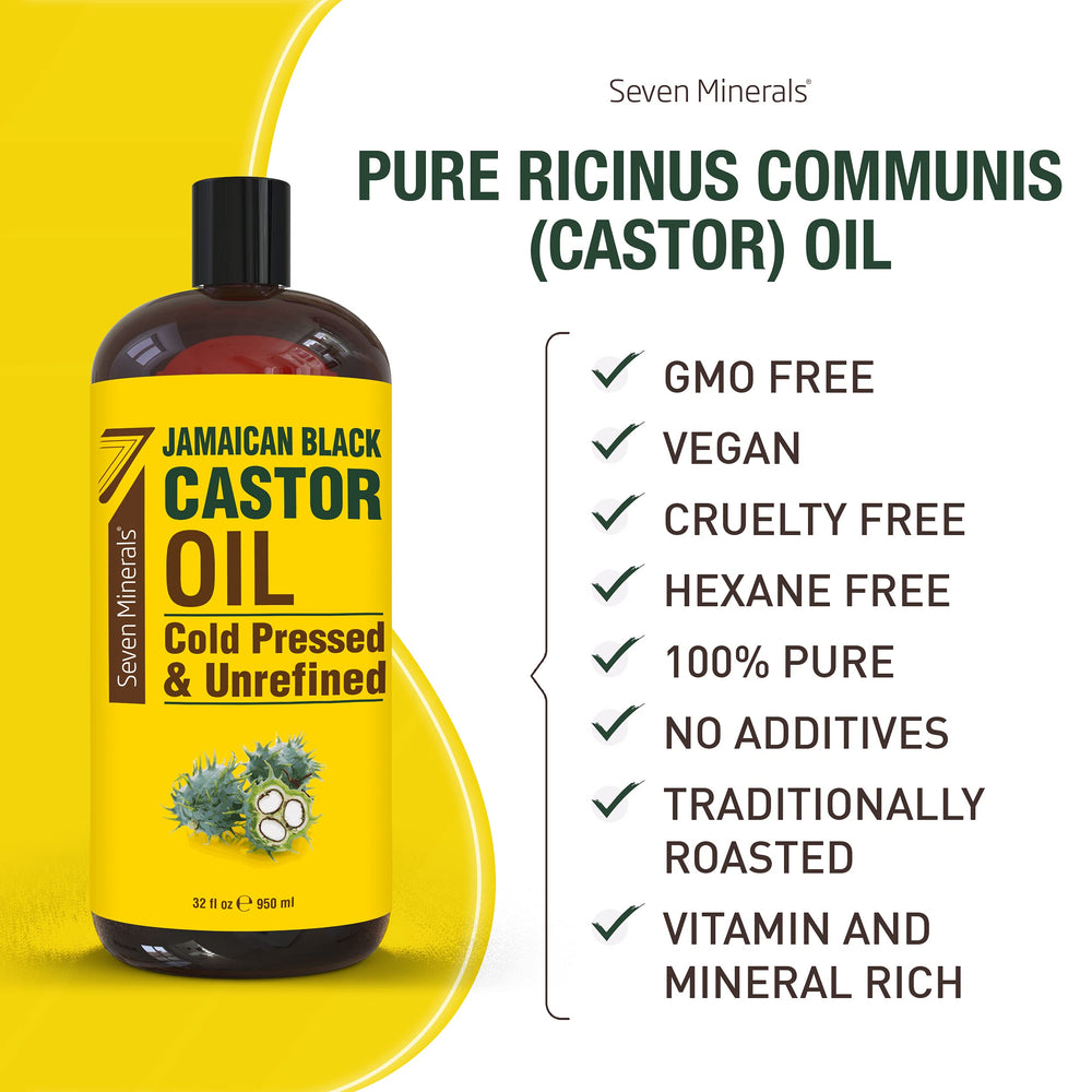 Seven Minerals castor oil for hair growth application on scalp and strands.