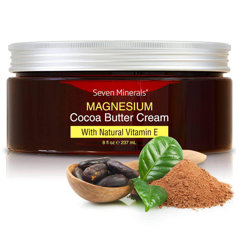 Seven Minerals magnesium cream bottle front showing brand packaging and product focus