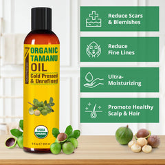 Seven Minerals Tamanu Oil hair-usage shows deep conditioning and shine.