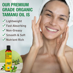 Seven Minerals Tamanu Oil skin-application supports soothing, nourishment, and radiant look.