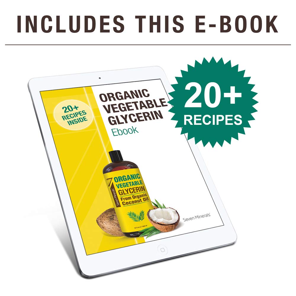 Seven Minerals Organic Vegetable Glycerin DIY skincare setup for moisturizers and serums.