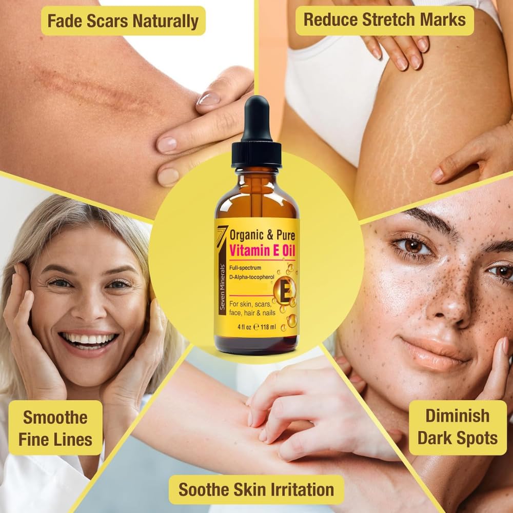Face application using Seven Minerals Vitamin E Oil for hydrated, radiant skin