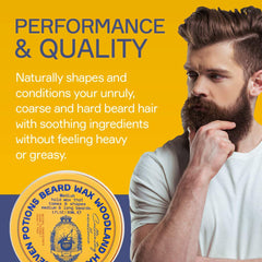 Seven Potions Natural Beard Wax ingredients close-up showing cruelty-free, paraben-free formula.