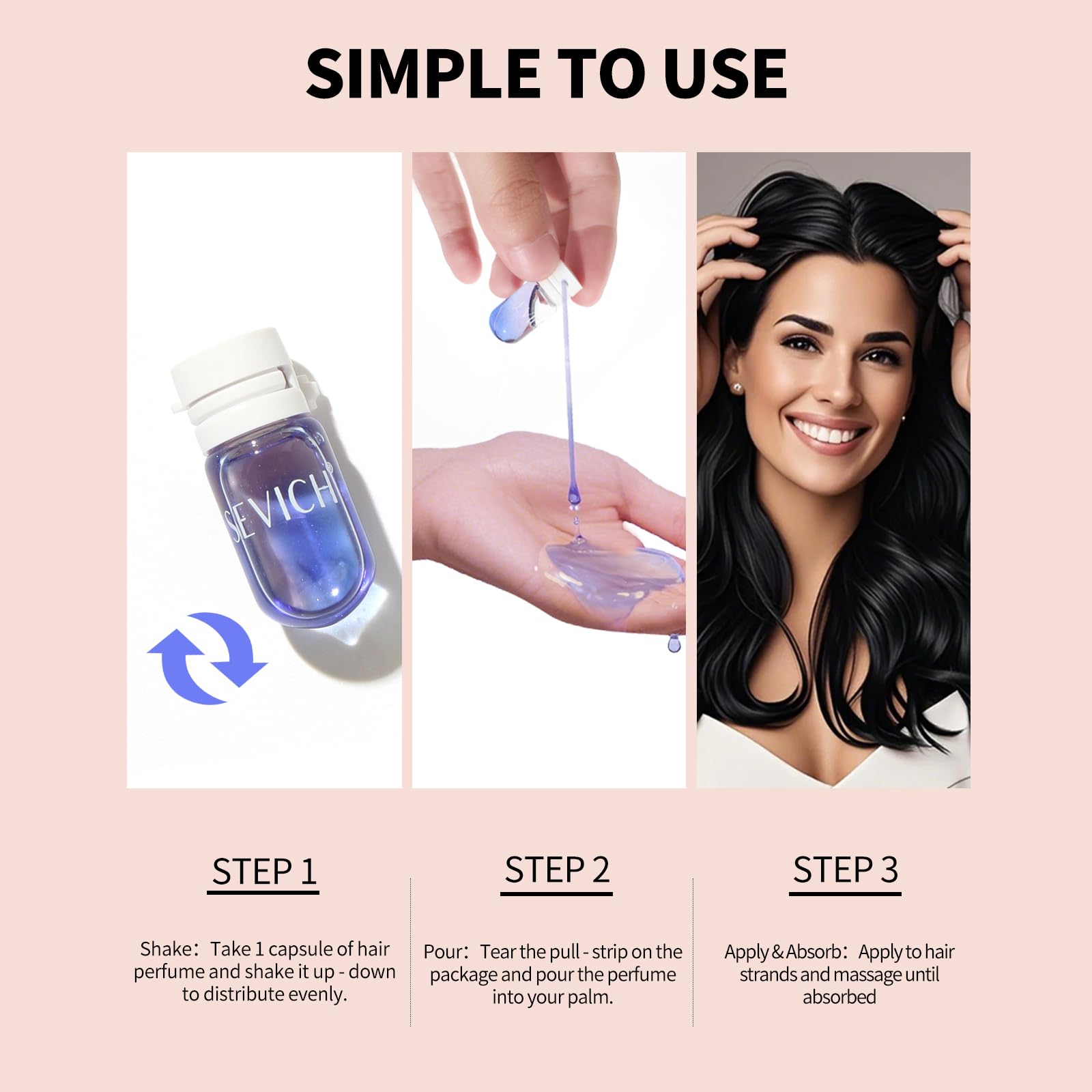 SEVICH formula supports all hair types with lightweight shine.