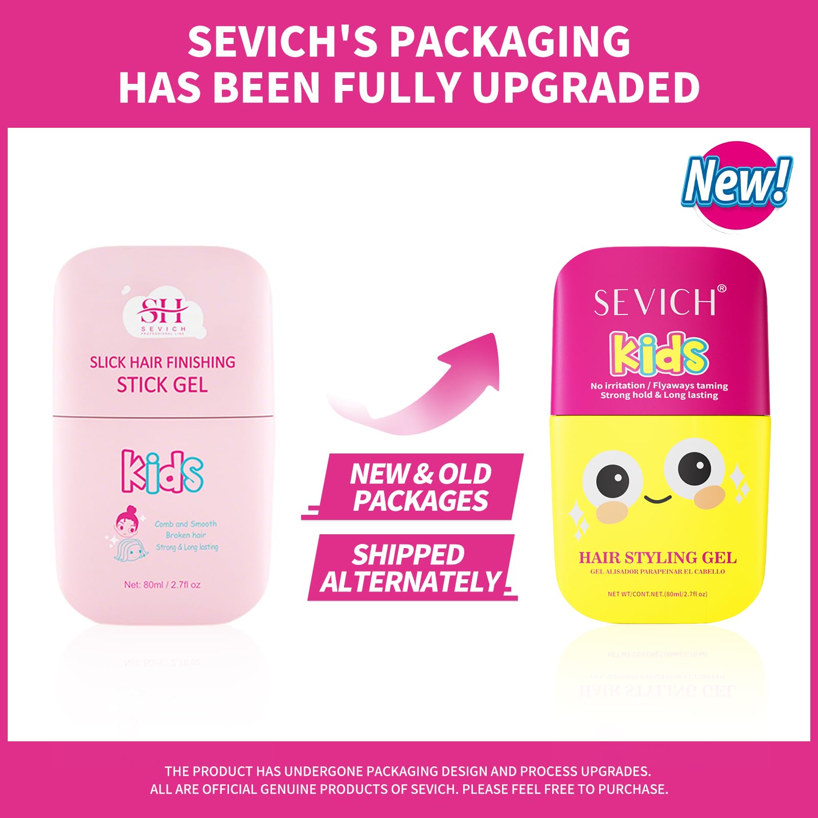 SEVICH Compact 80ml bottle close-up for travel-friendly kids hair gel