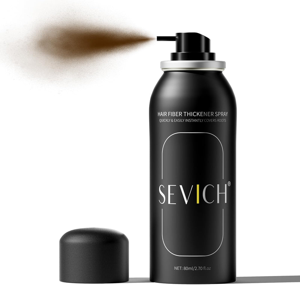 SEVICH Hair Fiber Spray bottle demonstrates quick thickening for fuller look