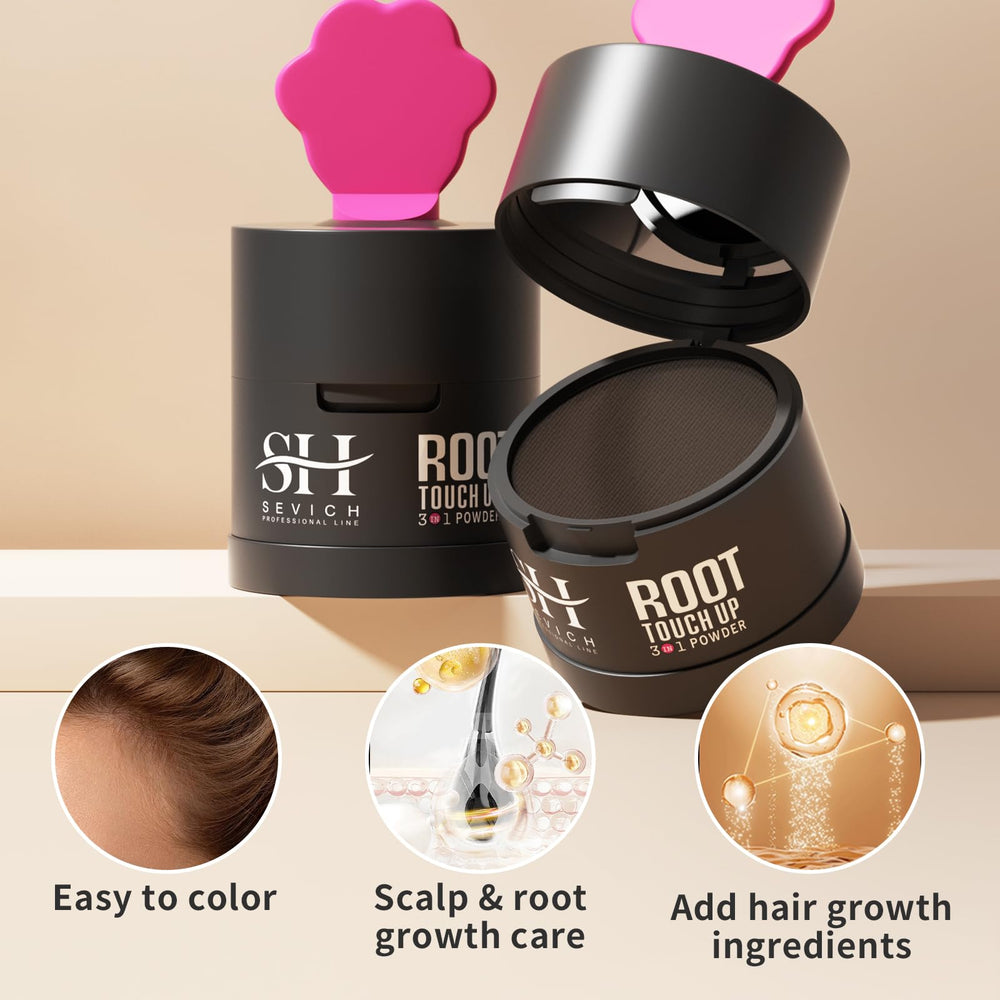 Sevich Hairline Powder application puff for precise touch-ups on the go.