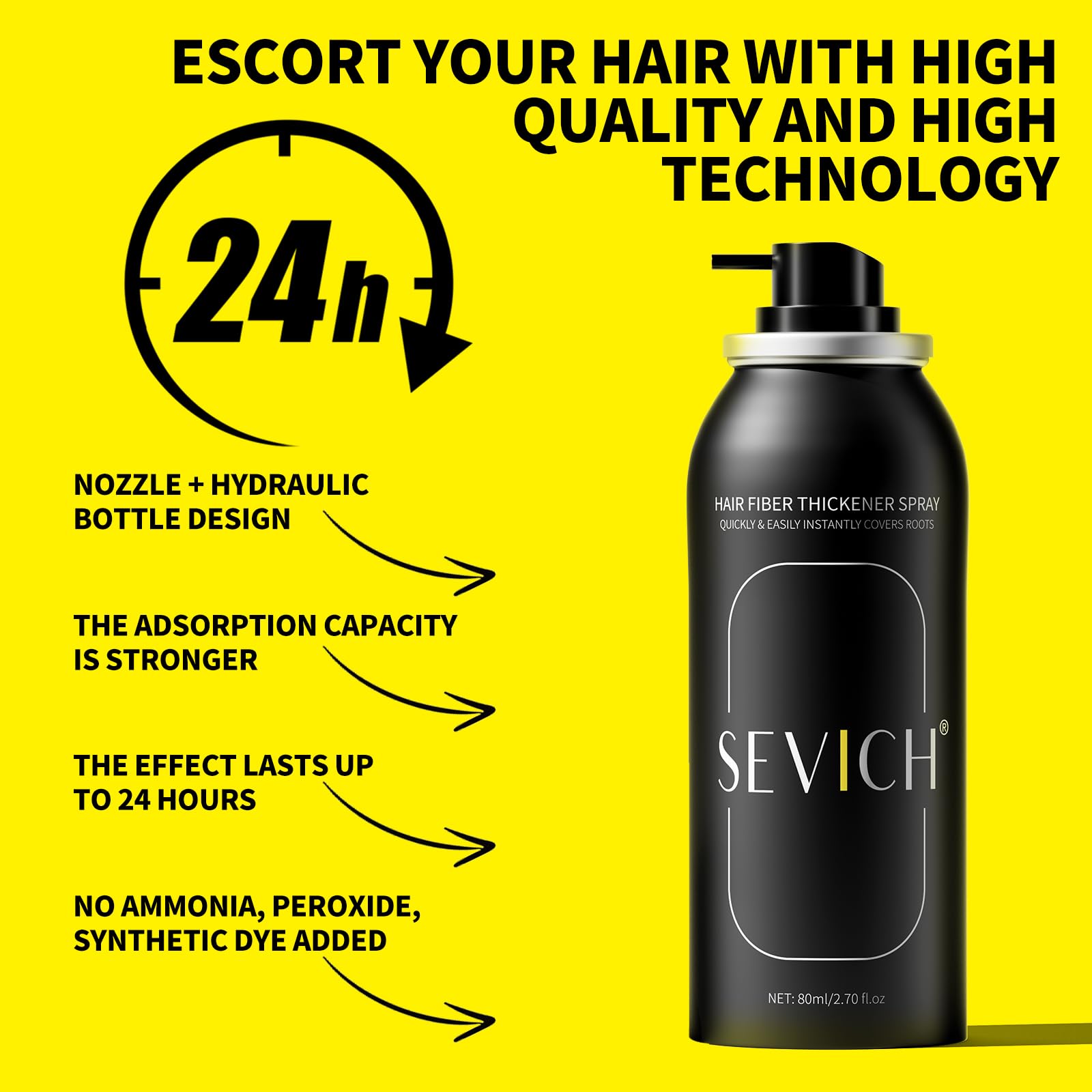 SEVICH hair fibers create instant volume with lightweight texture