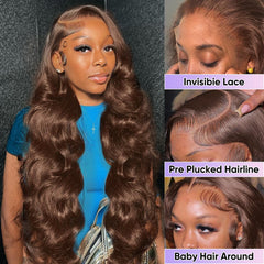 SFTNMEH 30 inch HD body wave wig offers volume and styling versatility.