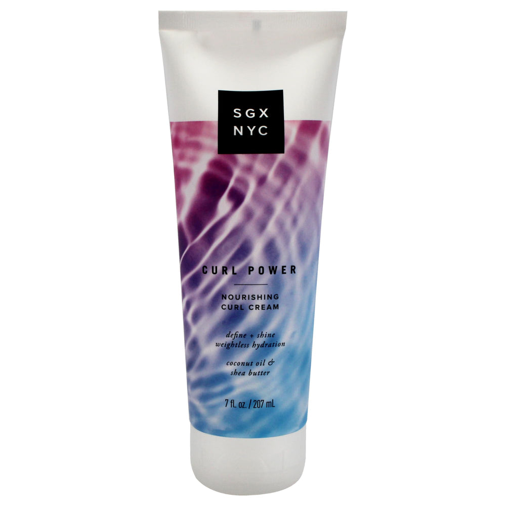 SGX NYC Curl Power Cream bottle shows lightweight frizz control for curls