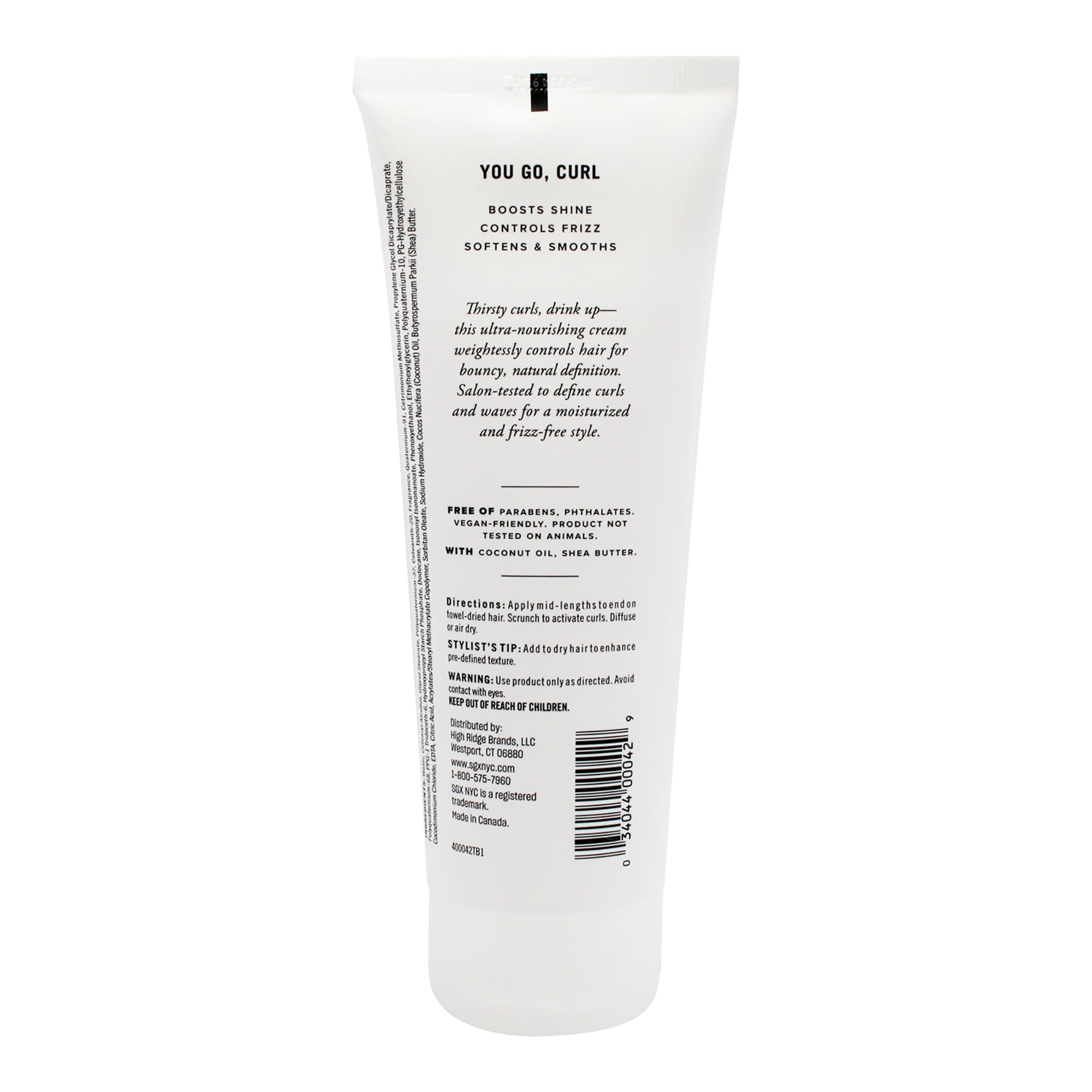 SGX NYC Curl Power Cream application on strands for even distribution