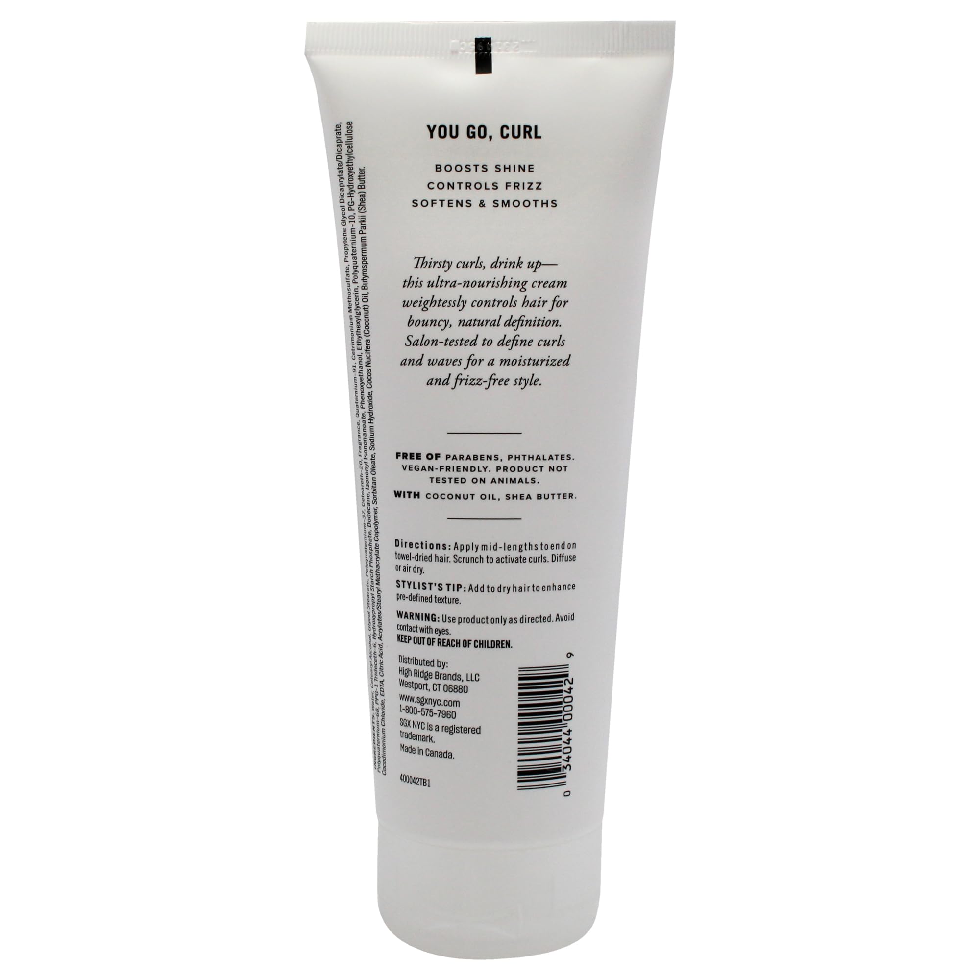 SGX NYC Curl Power Cream packaging box on display