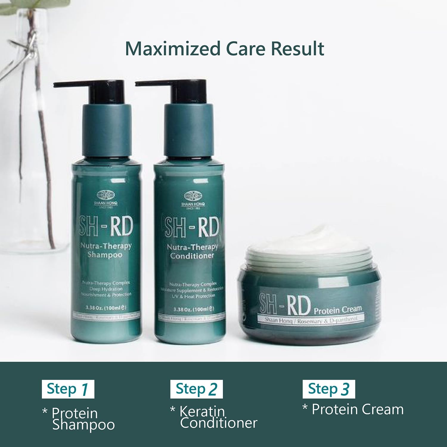 SH-RD Protein Cream ingredients closeup featuring rosemary extract and hydrolyzed silk.