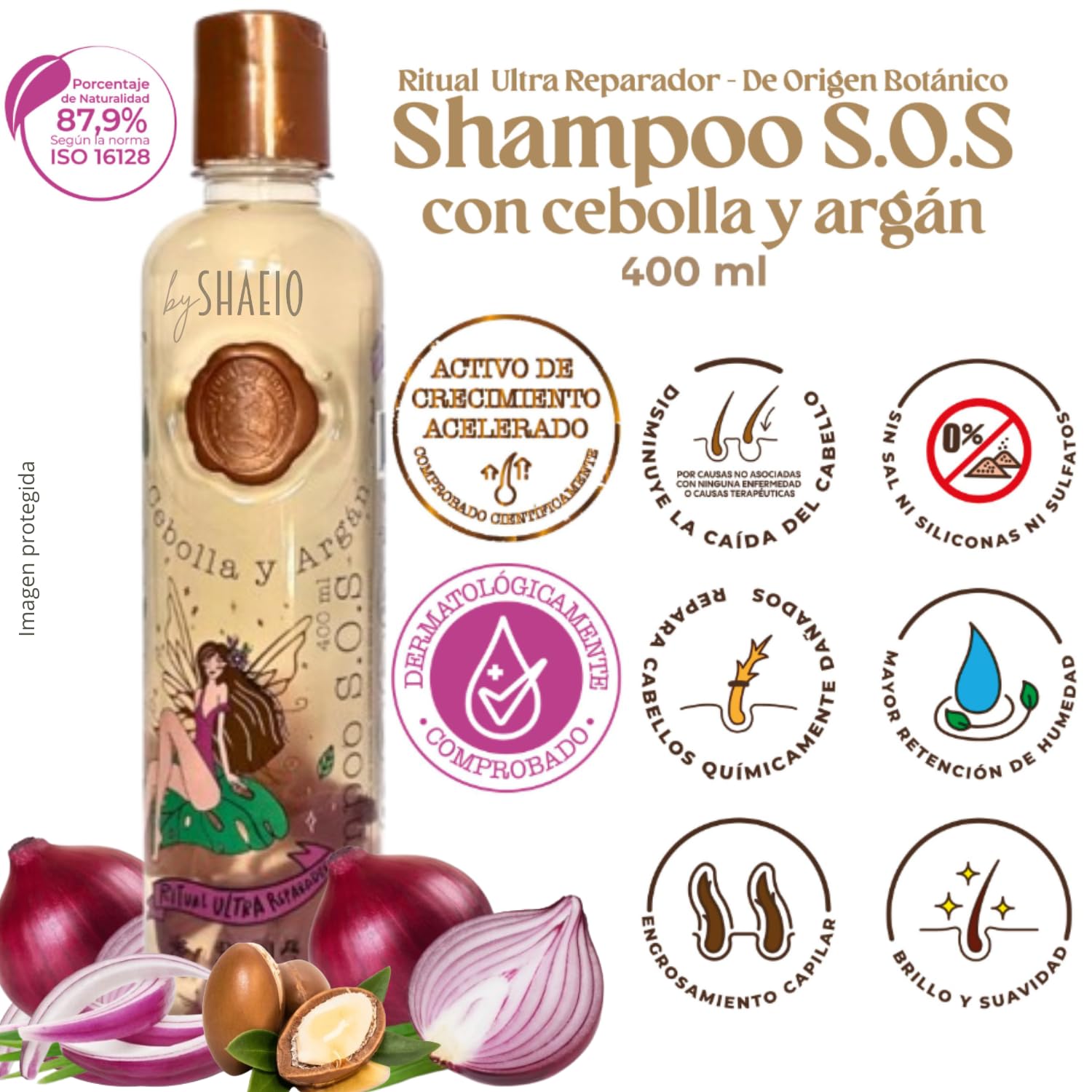 SHAEIO Ritual Botanico Kit 3 onion shampoo bottle highlights cleansing for healthier hair