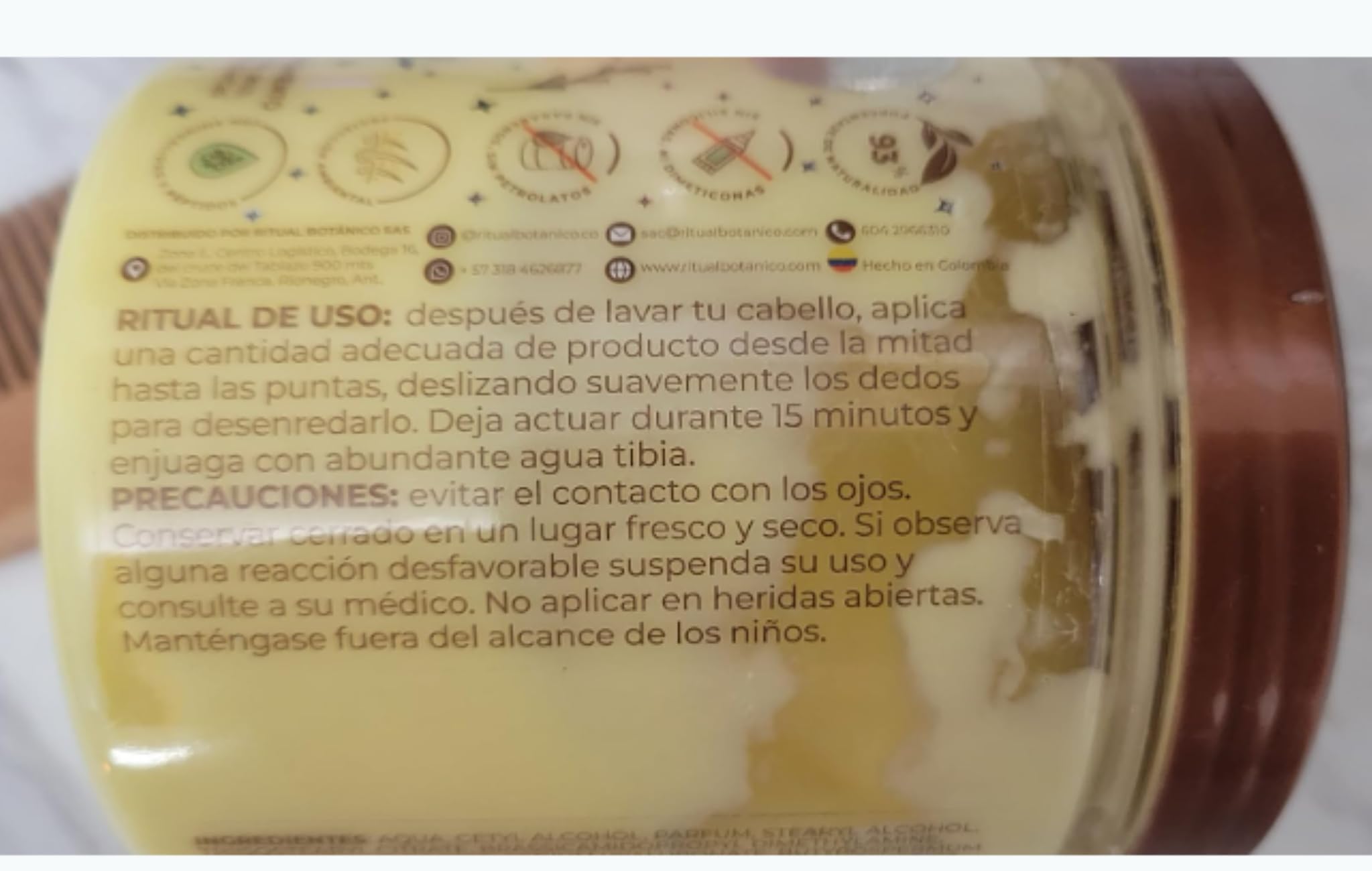 SHAEIO Ritual Botanico mask label confirms silicone-free, paraben-free formula.