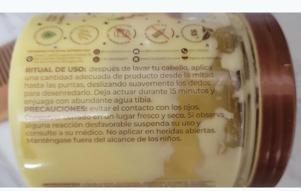 SHAEIO Ritual Botanico mask label confirms silicone-free, paraben-free formula.