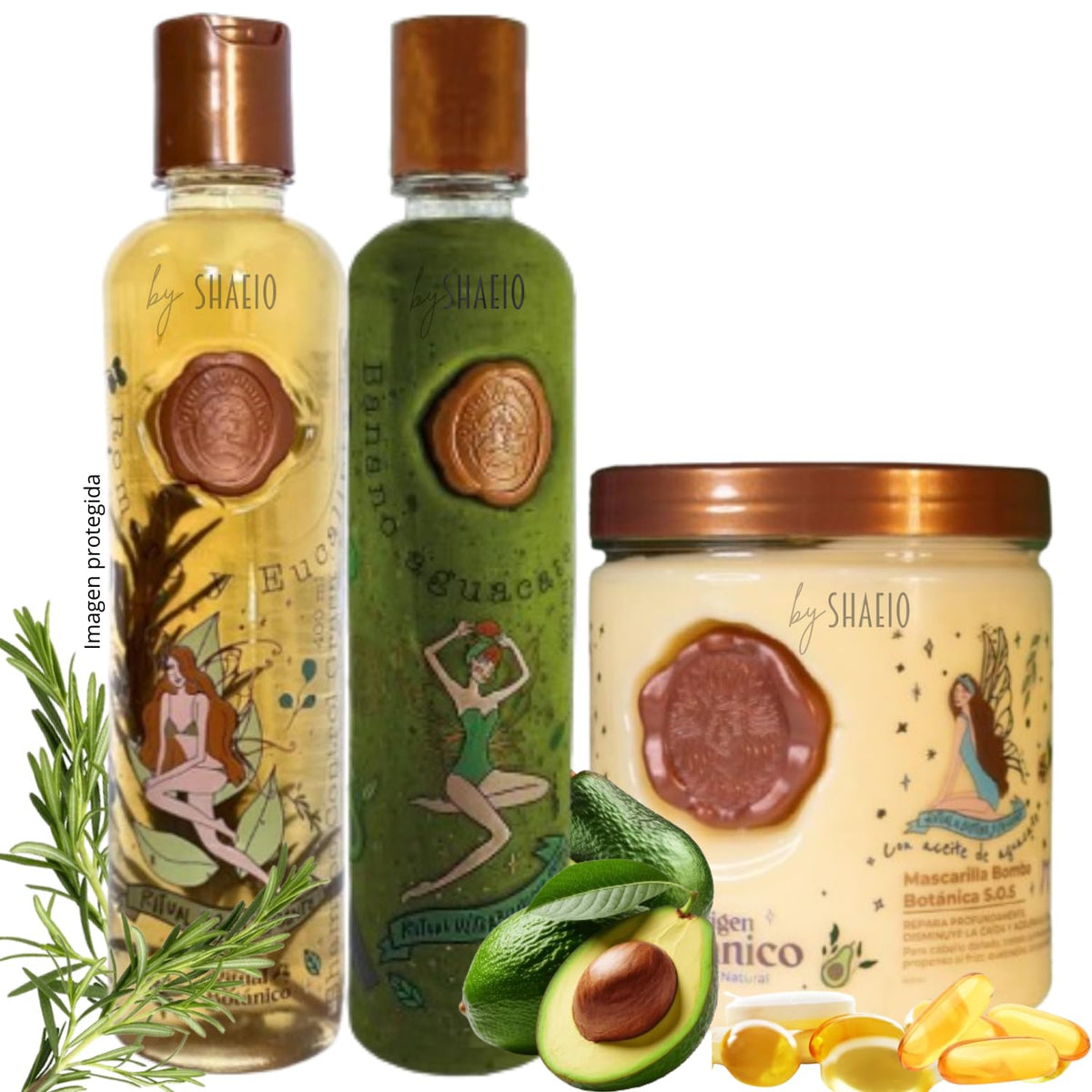 SHAEIO Ritual Botanico shampoo Romero bottle shows rejuvenated hair growth potential.