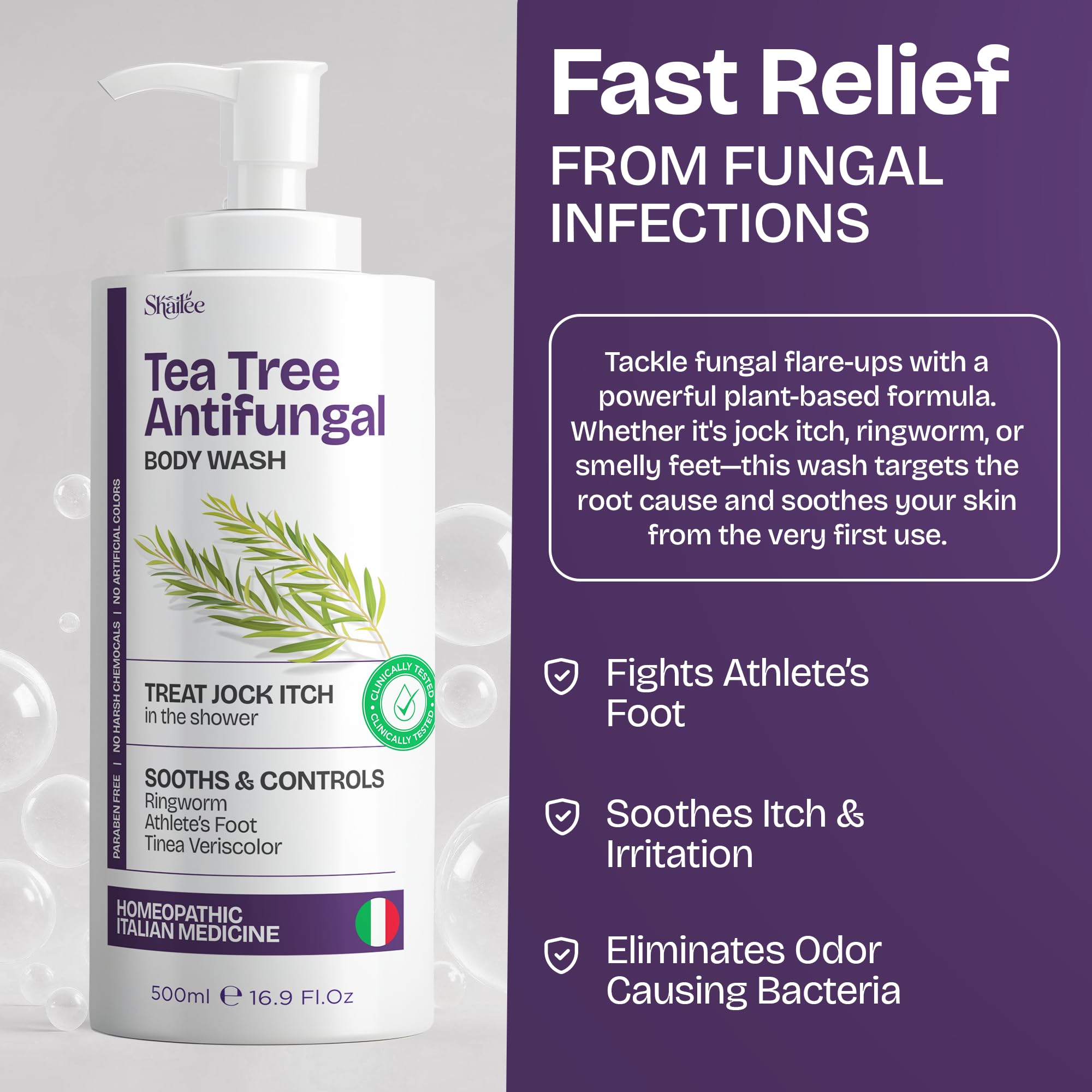 Shailee Antibacterial Body Wash men-women pump-view illustrates universal daily cleansing