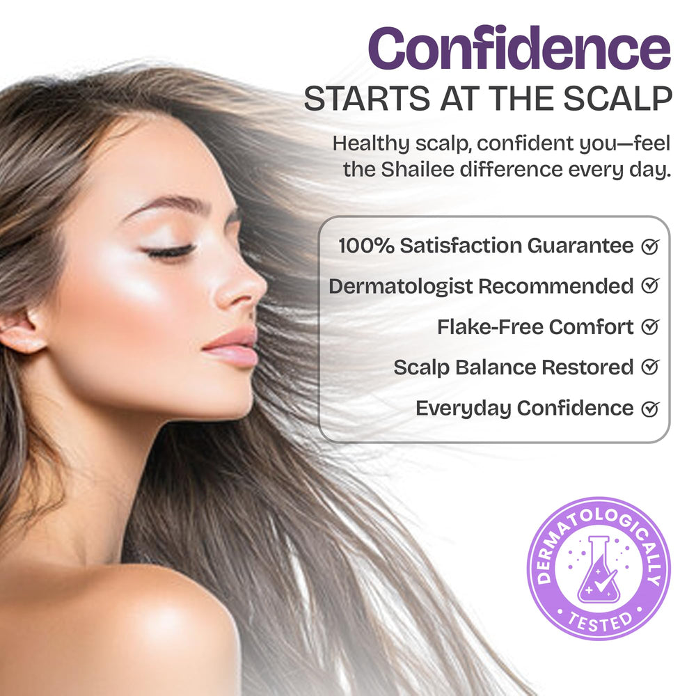 Shailee Psoriasis Shampoo salicylic acid close-up emphasizes exfoliation and buildup control