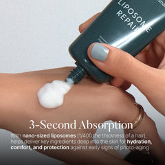 shaishaishai Liposome Repair Milky Cream swatch showing non-greasy finish