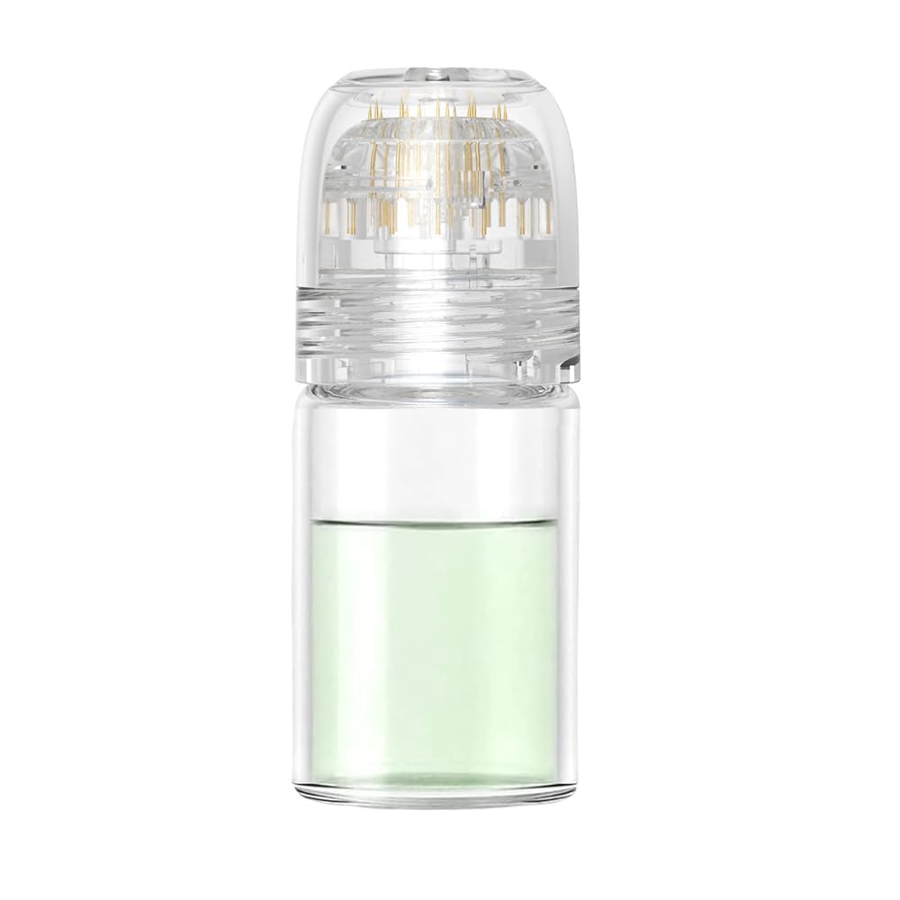Shake Beauty Serum Applicator Hydra Needle Derma Stamp close-up of ultra-fine 0.25mm needles for gentle skincare.
