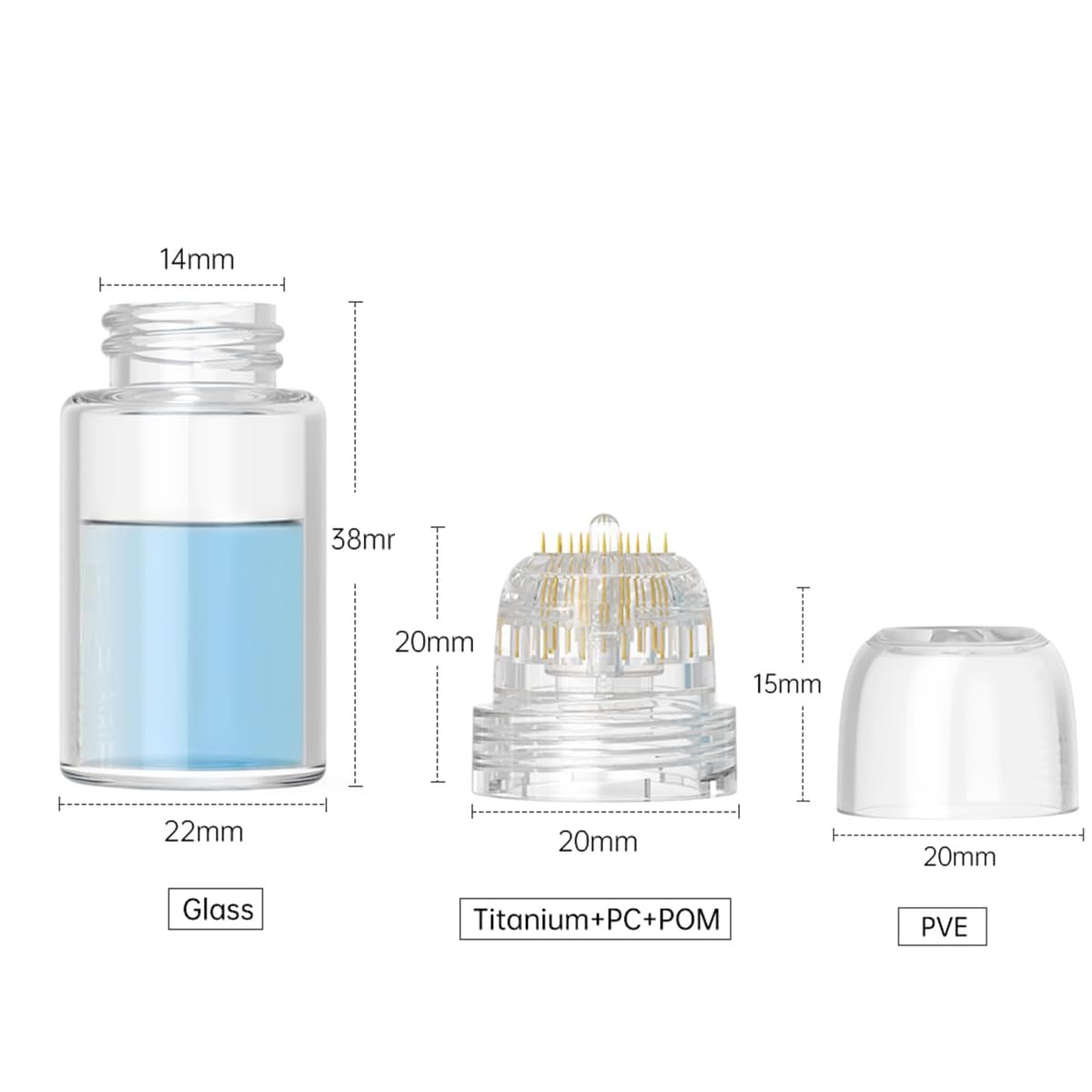 Shake Beauty Hydra Needle Derma Stamp with portable 5ml glass bottle for on‑the‑go serum delivery.