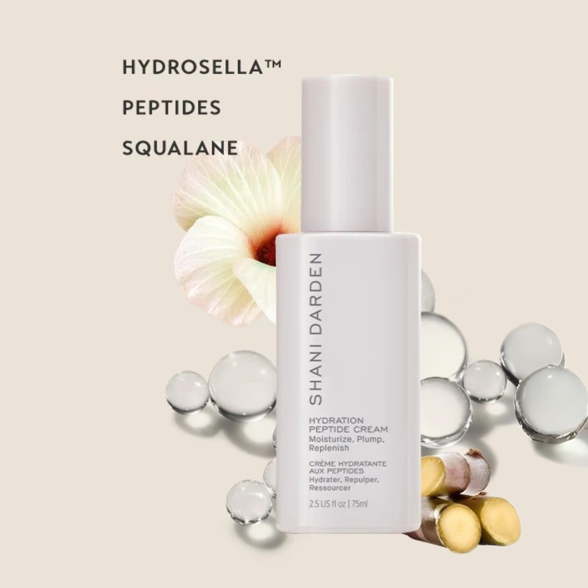 SHANI DARDEN Hydration Peptide Cream being applied to clean damp skin