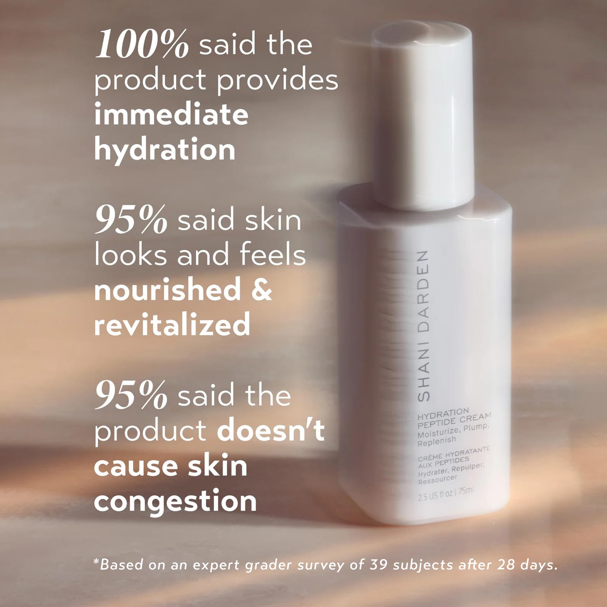 SHANI DARDEN Hydration Peptide Cream ingredients panel highlight peptides and ceramides