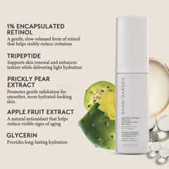 Shani Darden Retinol Reform encapsulated retinol 1percent detail emphasizes slow-release formula.