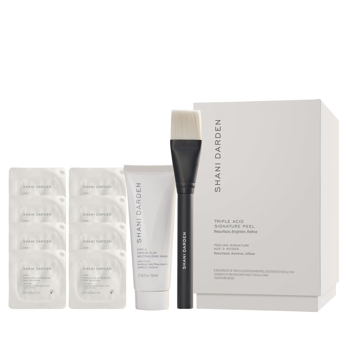 SHANI DARDEN triple acid peel bottle closeup highlighting pore-resurfacing benefits