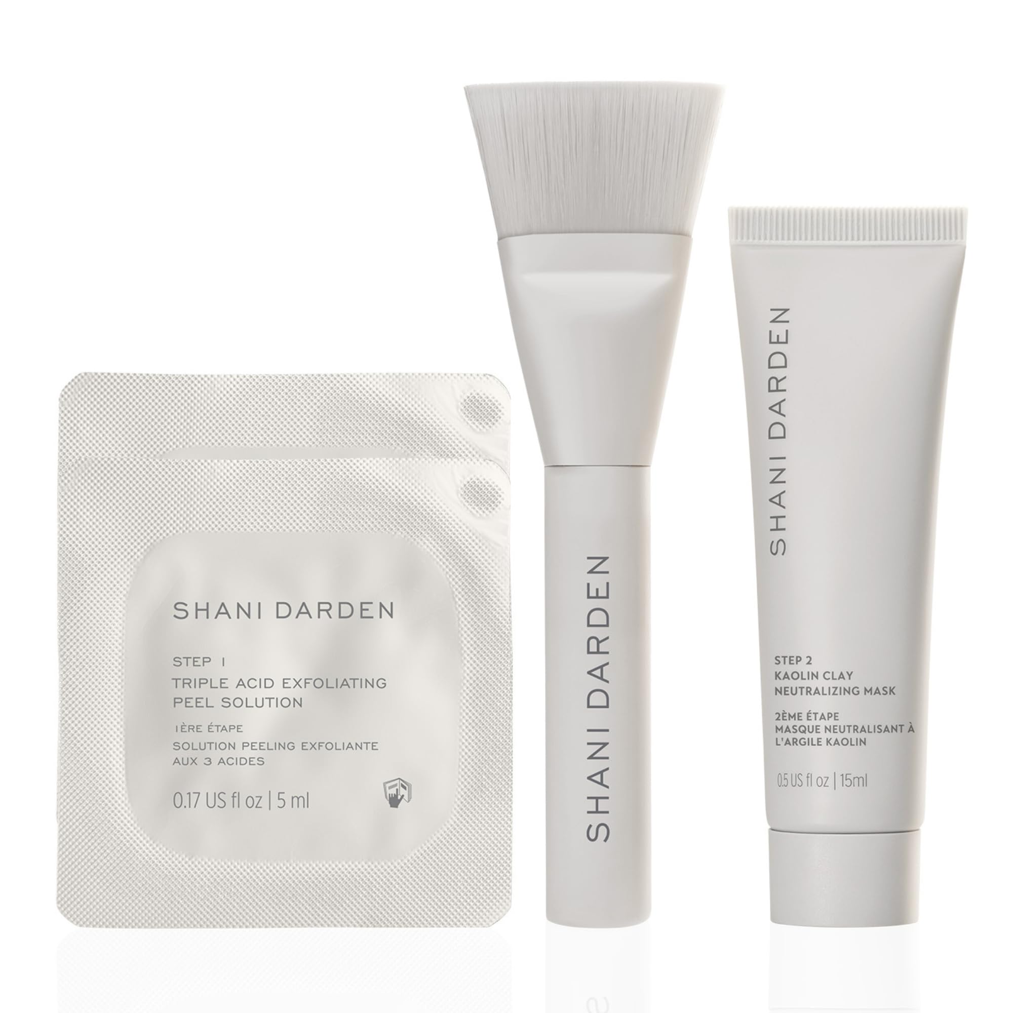 SHANI DARDEN Triple Acid Peel mini bottle close-up for travel-friendly exfoliation.