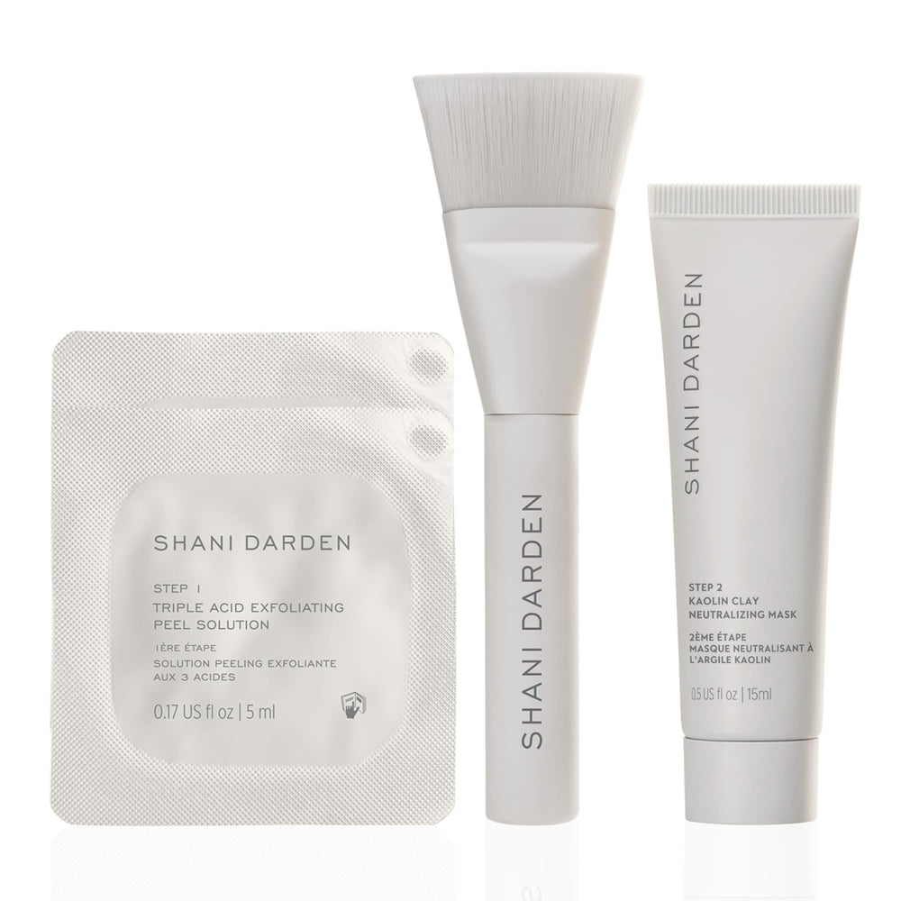 SHANI DARDEN Triple Acid Peel mini bottle close-up for travel-friendly exfoliation.