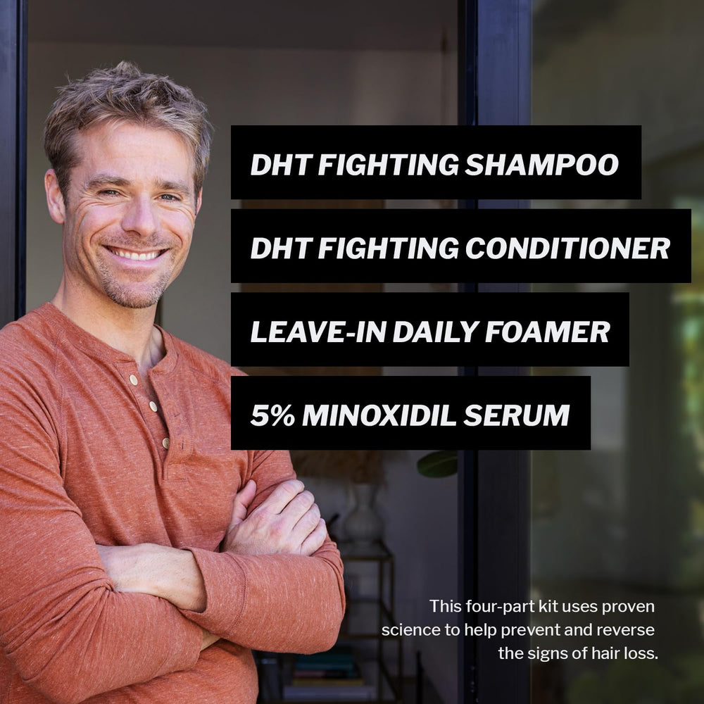 Shapiro MD Hair Regrowth Kit conditioner bottle emphasizing hydration for fuller strands