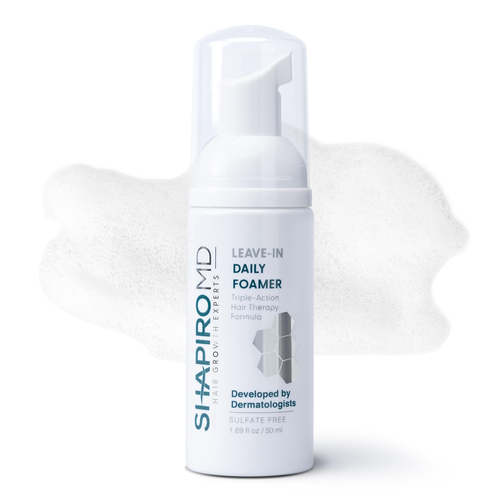 Shapiro MD Leave-In Daily Foam bottle ready for daily scalp protection against DHT.
