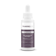 Shapiro MD Minoxidil 2% bottle ready for thinning hair application