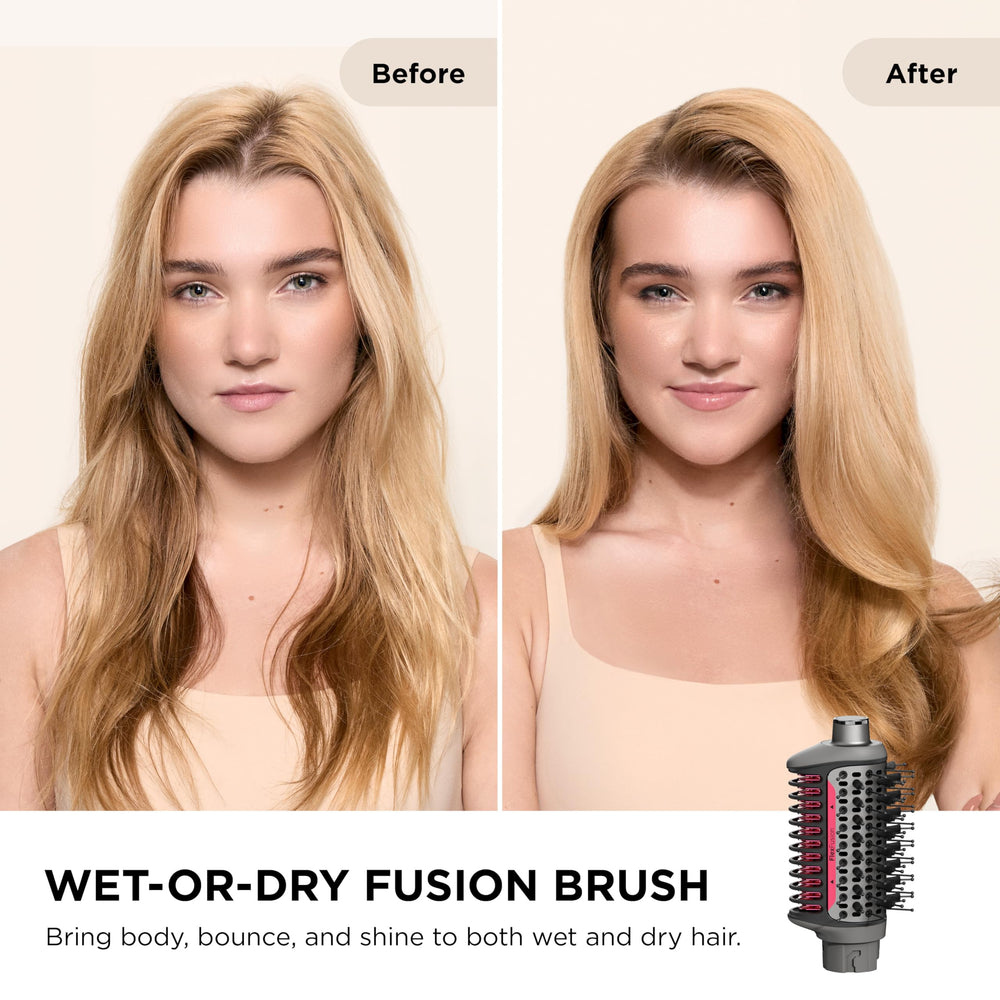 Shark FlexFusion ceramic-plates deliver steady heat for controlled styling and reduced tugging.