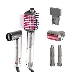 Shark FlexFusion dryer-blowout demonstrates powerful airflow for salon-like volume.