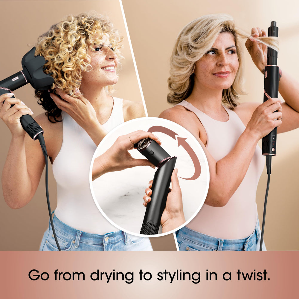 Shark FlexStyle auto-wrap curler 1-25 showcases quick curling and defined texture.