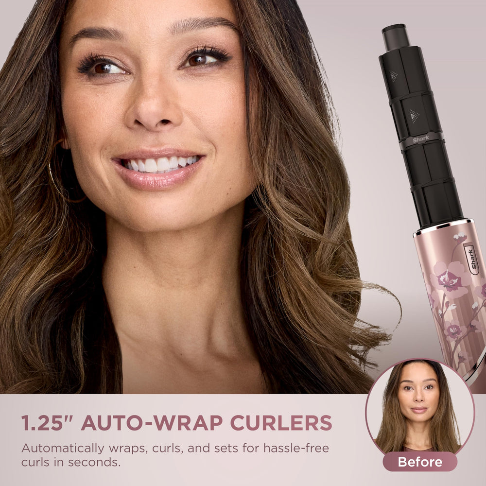Shark FlexStyle curl attachment in action delivers defined curls with a smooth finish.