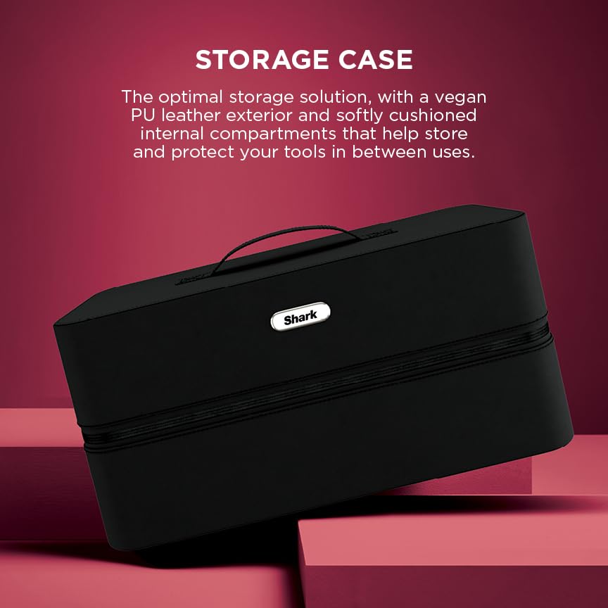 Shark FlexStyle hard case keeps attachments organized for travel.