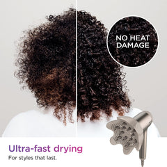 Shark HD120BRN ion generator closeup highlights frizz control and shine potential.