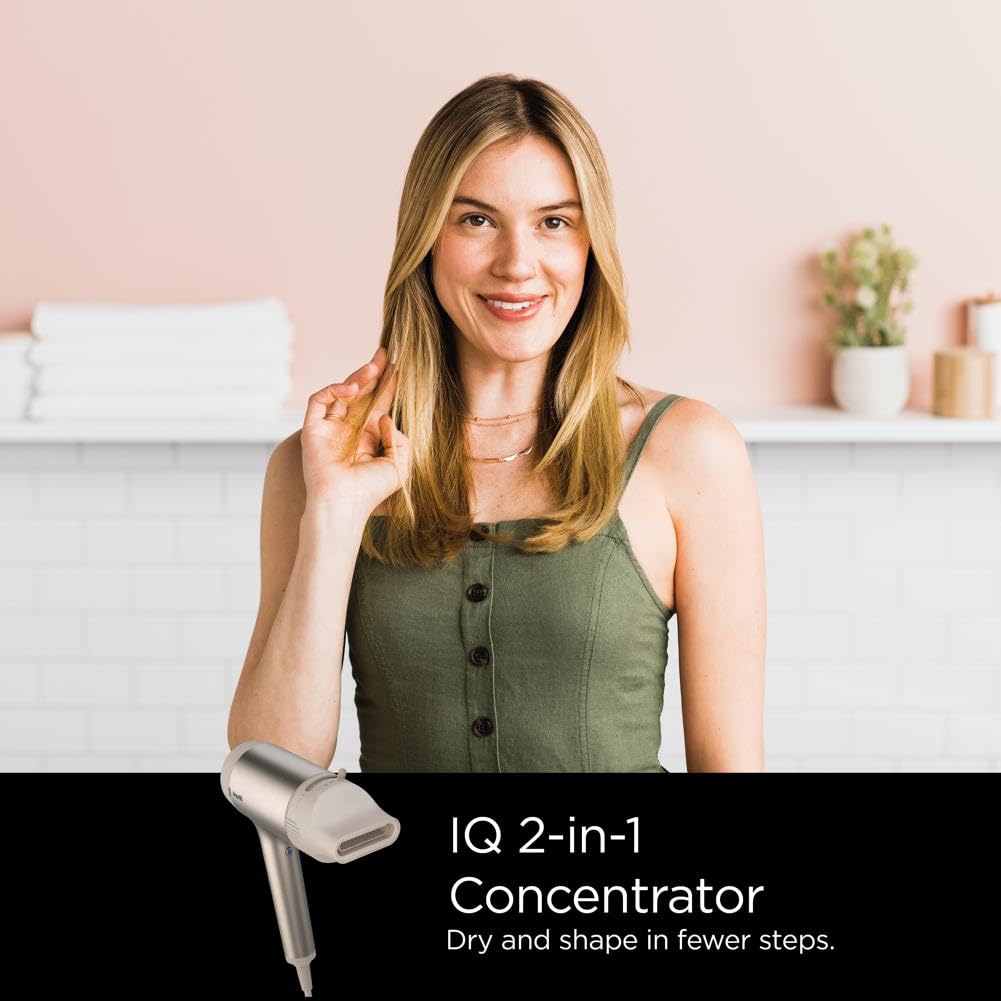 Shark HD120BRN IQ 2-in-1 concentrator aids fast drying and shaping.