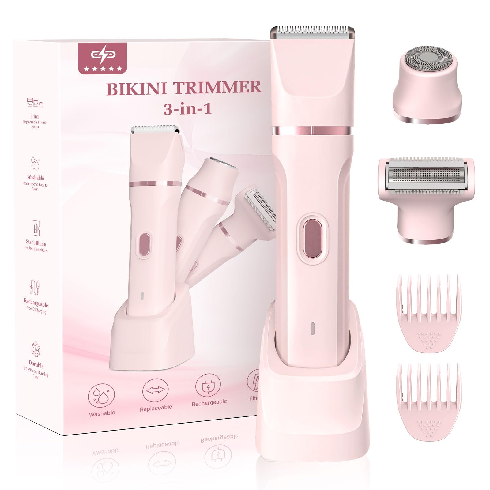 SharpUp bikini trimmer 3in1 heads for versatile grooming